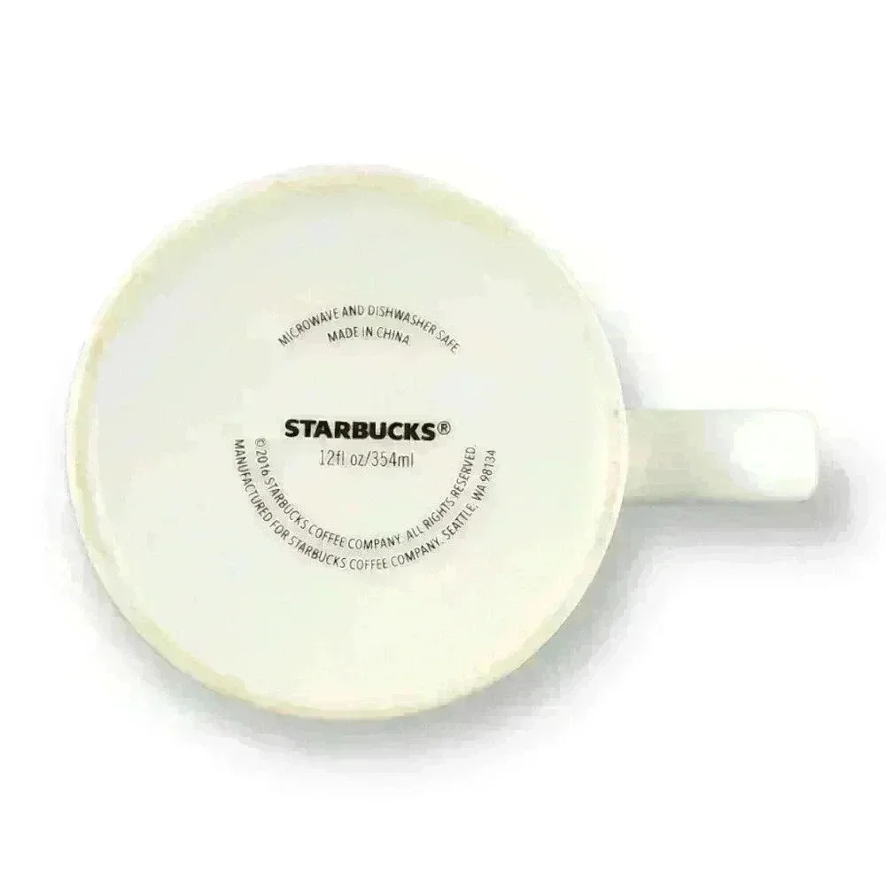Starbucks Coffee Holiday 2016 Green Christmas Ornaments 12 oz Coffee Mug Tea Cup - Picture 6 of 6
